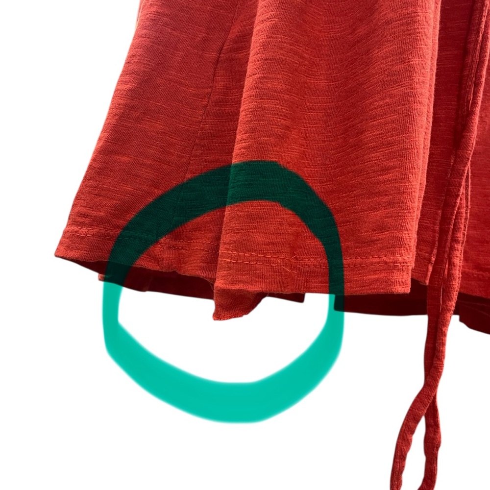 Boden Ruffle Trim Detail Jersey Mini Dress Tomato Red Cotton Blend High Neck 10R - Picture 10 of 10